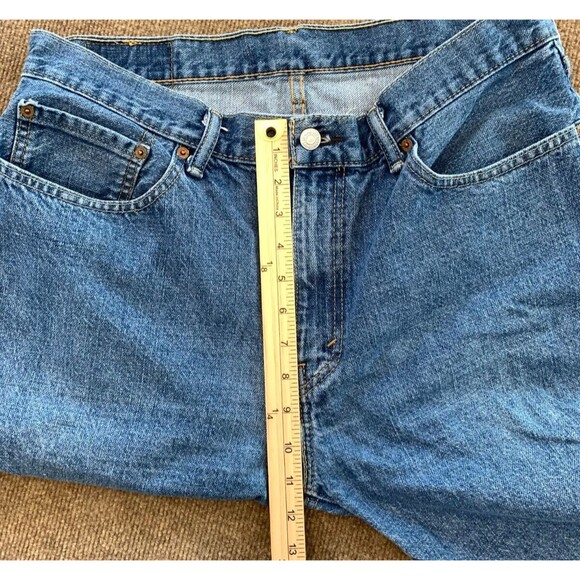 Levis 505 Jean Shorts Mens 36 Cotton Bermuda Relaxed Blue Denim Jorts - Picture 6 of 8